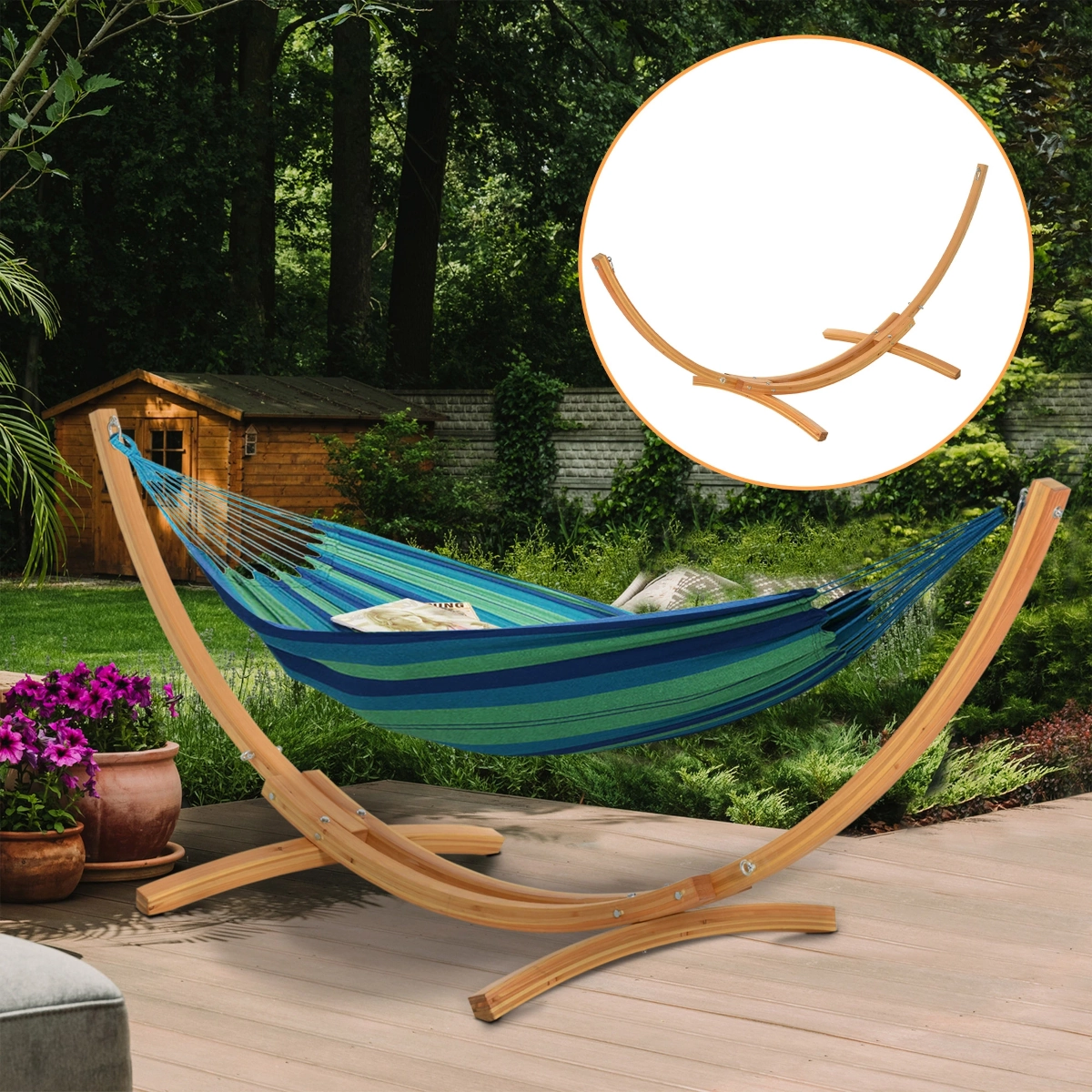 Support pour hamac en bois Outsunny 3,25 m