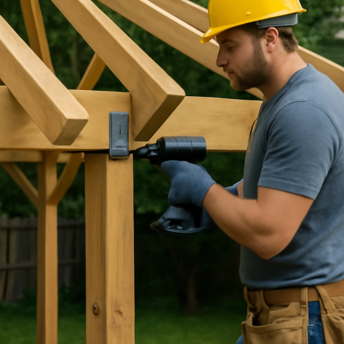 Installation des chevrons et des supports de toit