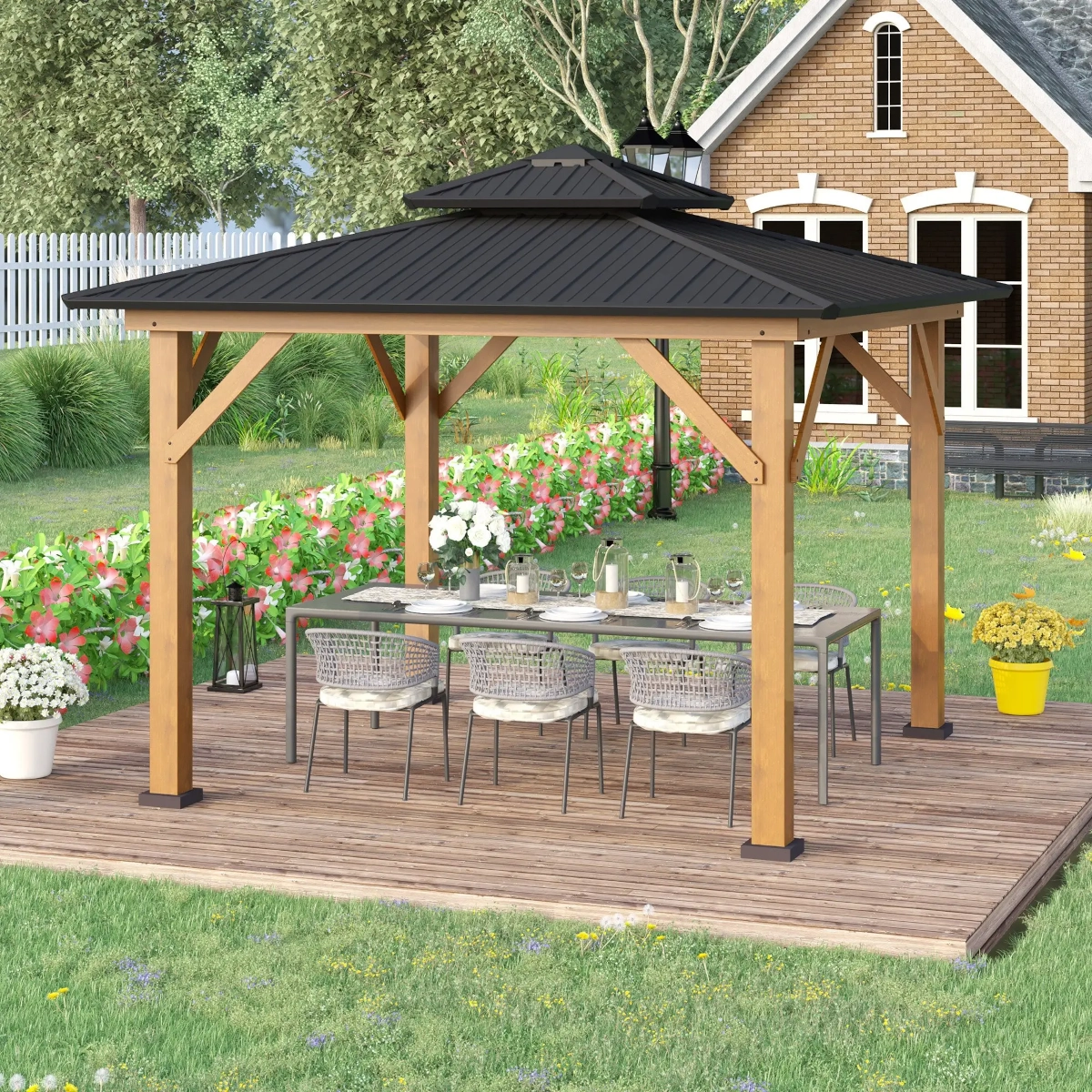 la tonnelle d'extérieur Outsunny 3,5 x 3,5 m