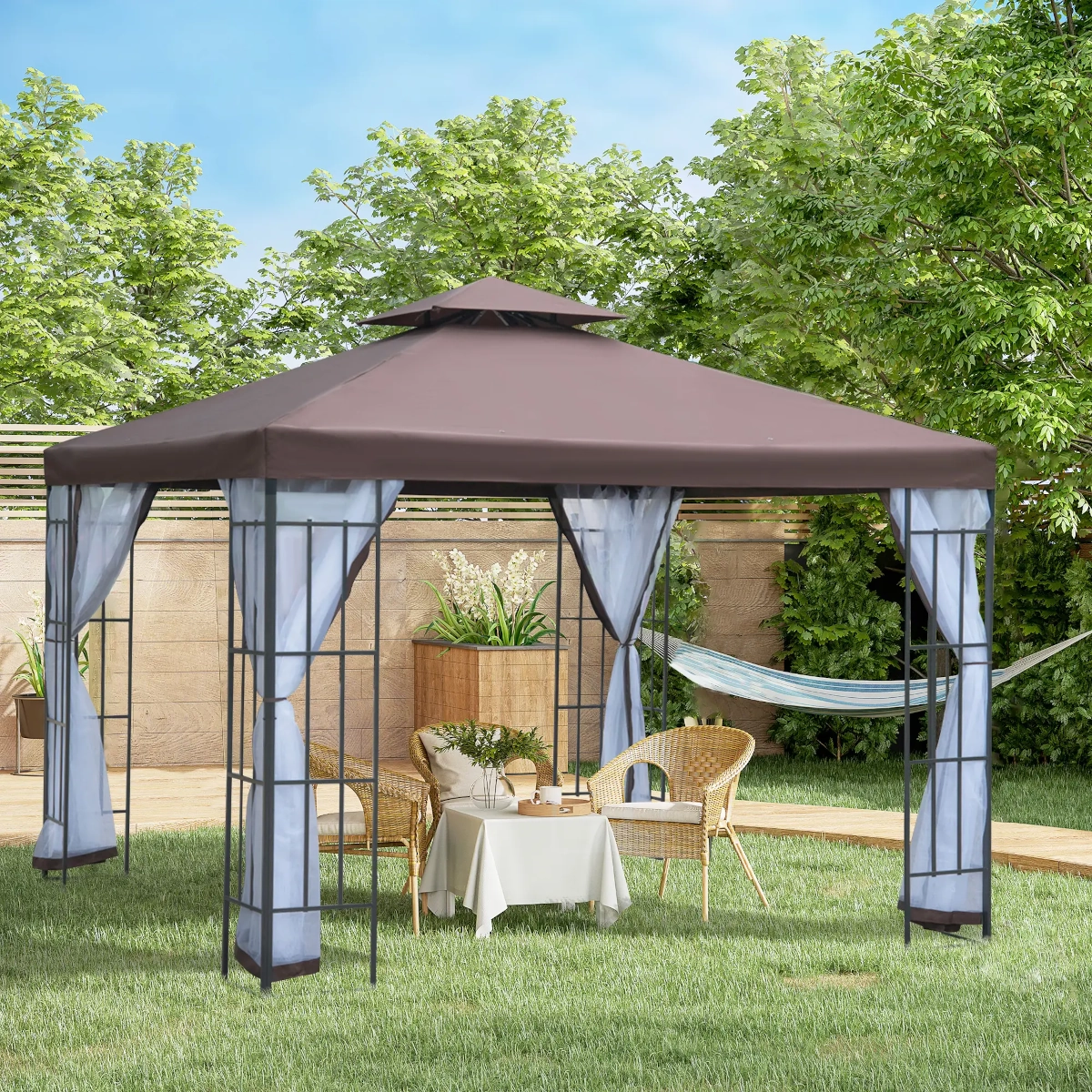 Tonnelle de terrasse Outsunny 3 x 3 m