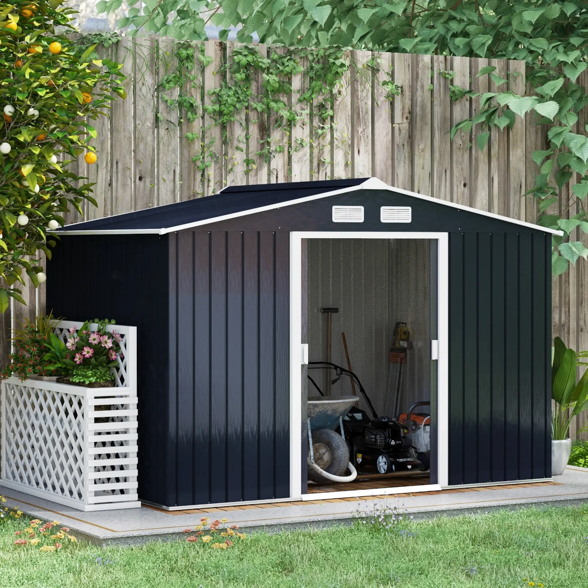 Abri de jardin en métal Outsunny 