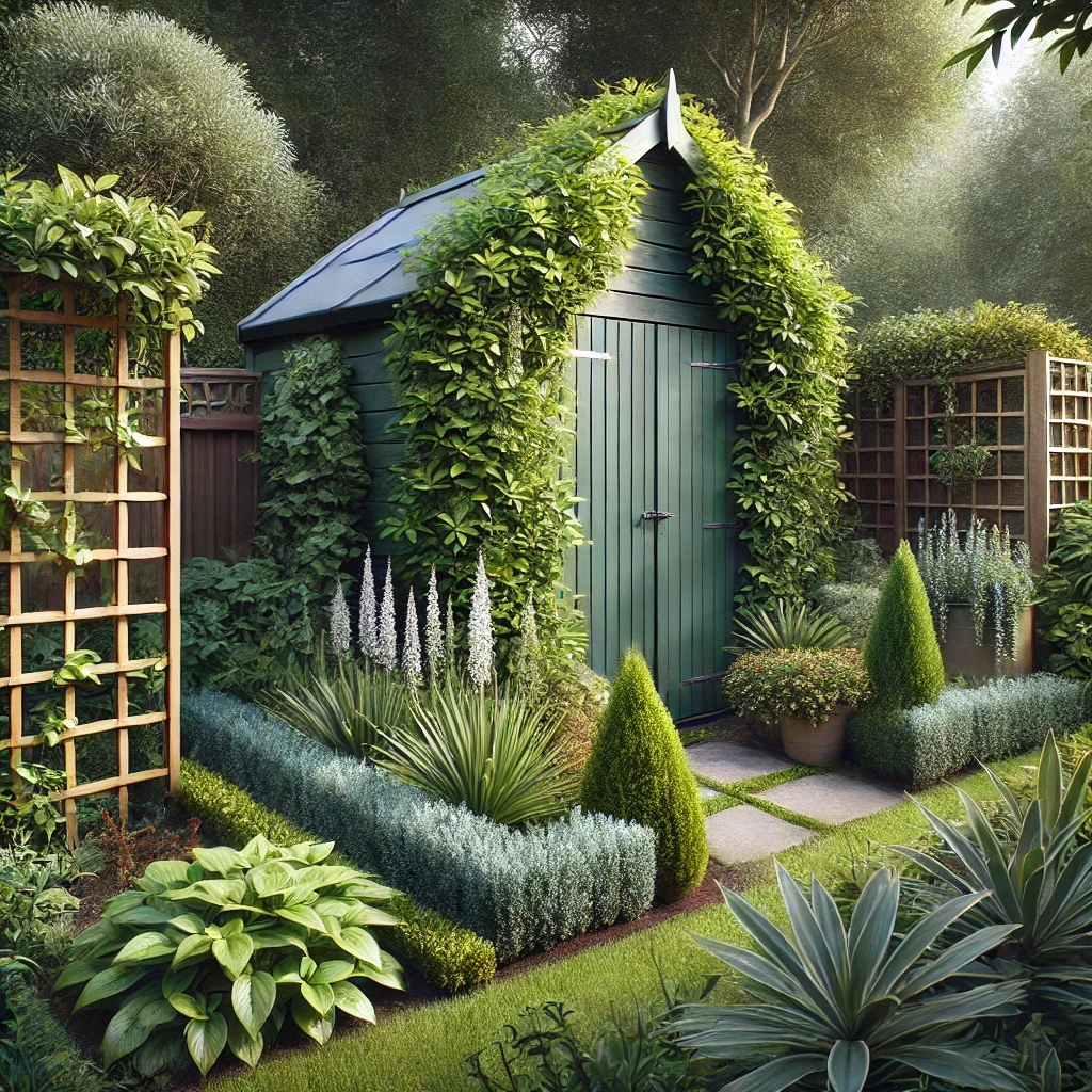 Choisir des plantes et des matériaux résistants pour dissimuler le cabanon de jardin