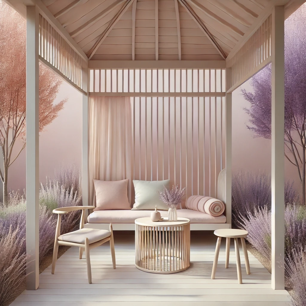 Pavillon aux tons pastels pour la sérénité