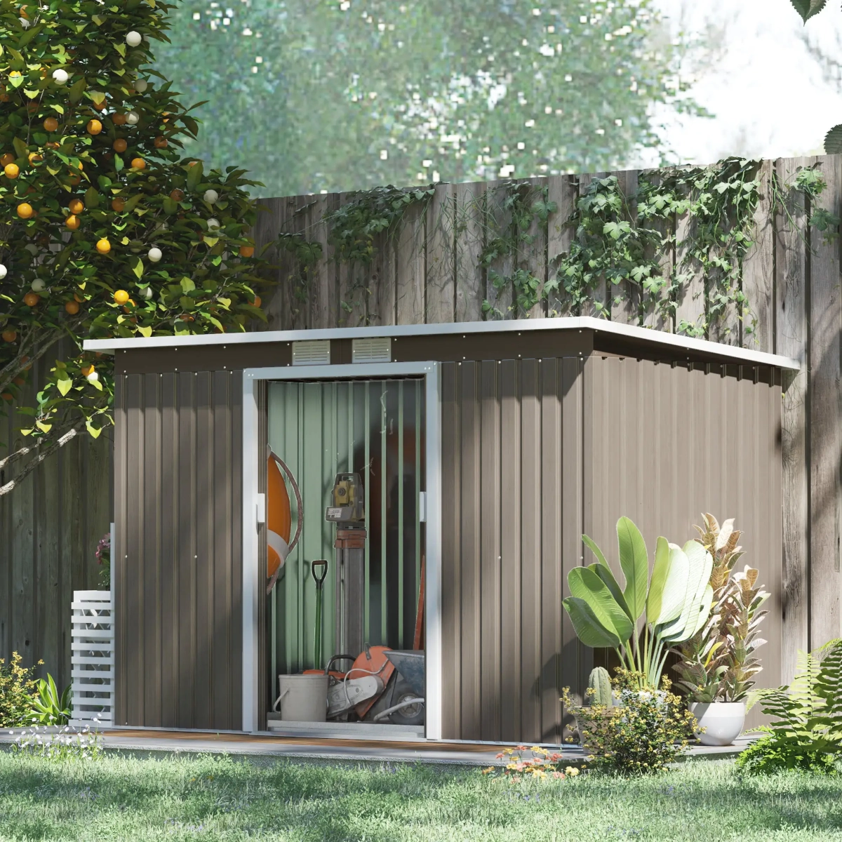 Abri de jardin en métal Outsunny