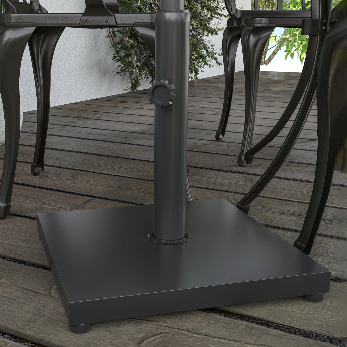 Outsunny Pied de parasol base de lestage parasol carré