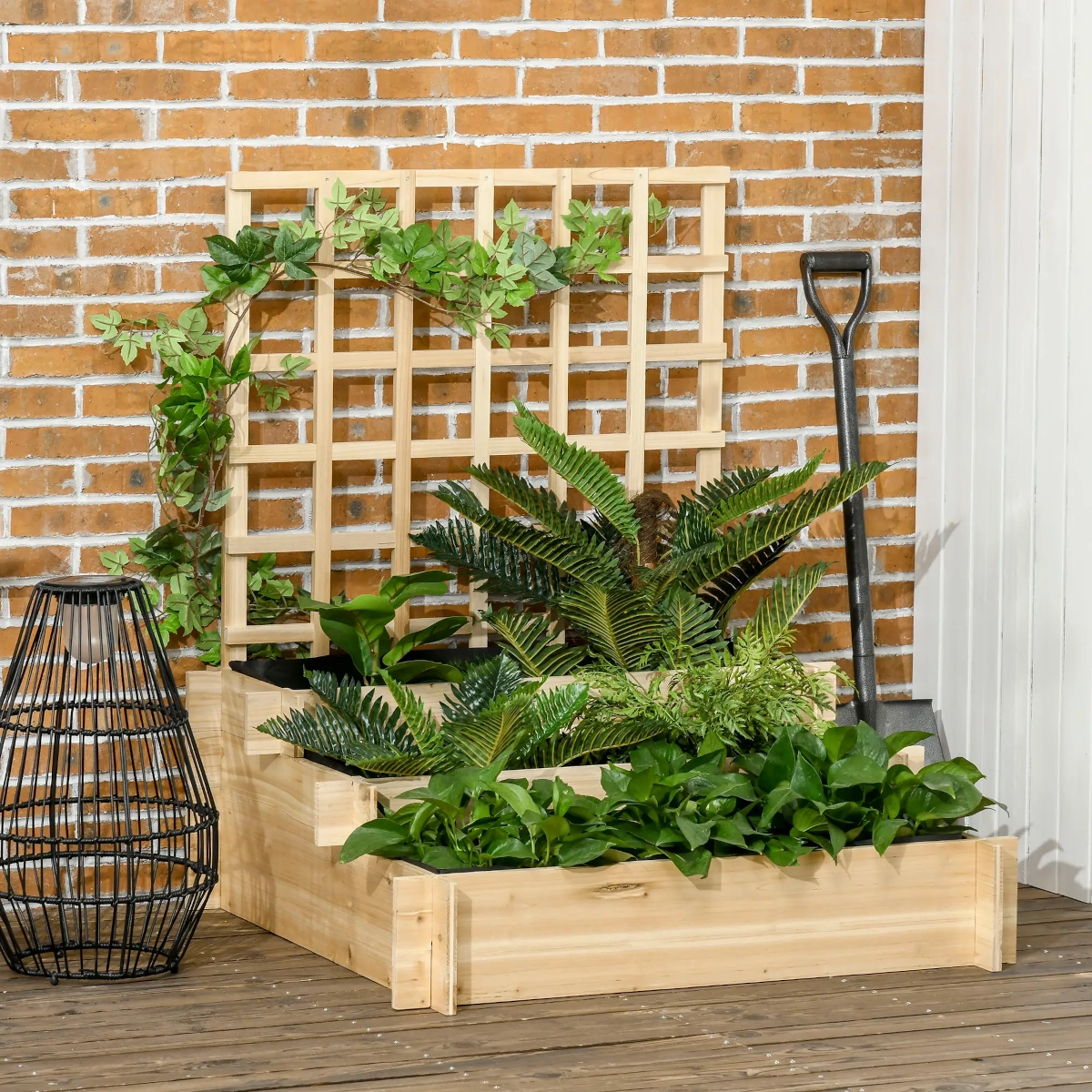Jardinière en bois à 3 niveaux Outsunny