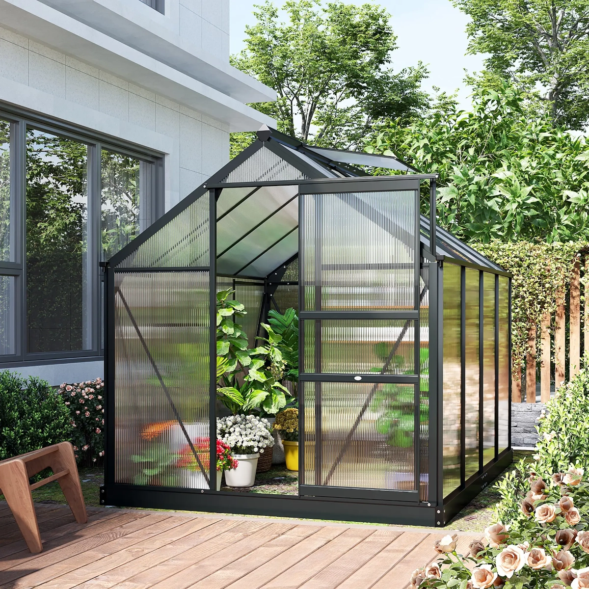 Serre en polycarbonate Outsunny 1,8 x 2,4 m