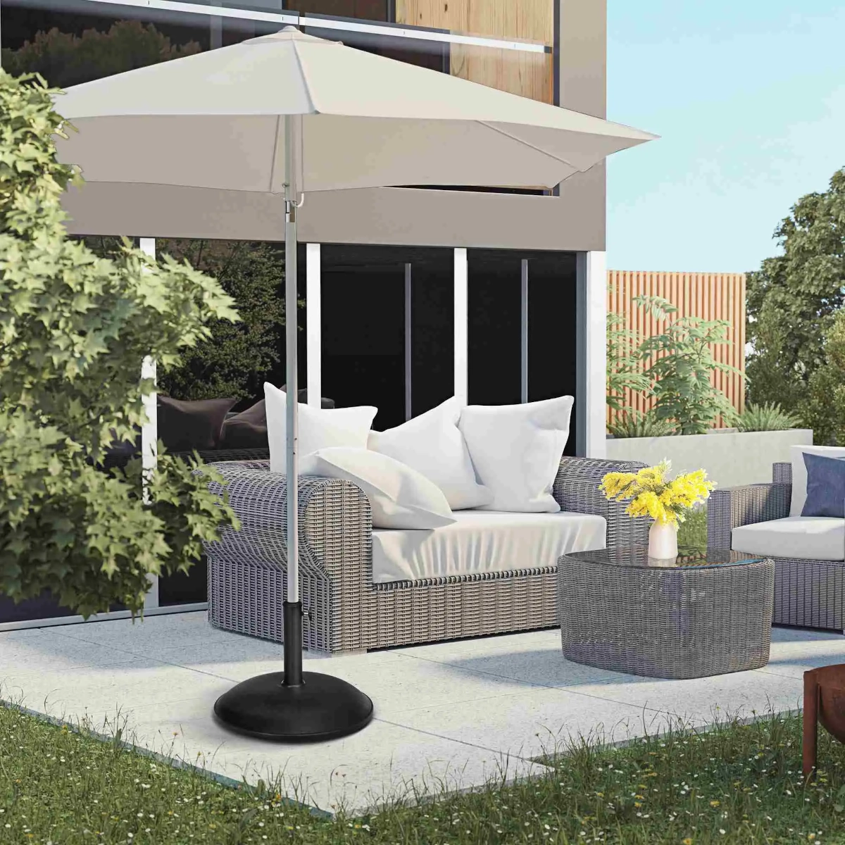 Outsunny Pied de parasol rond d'extérieur