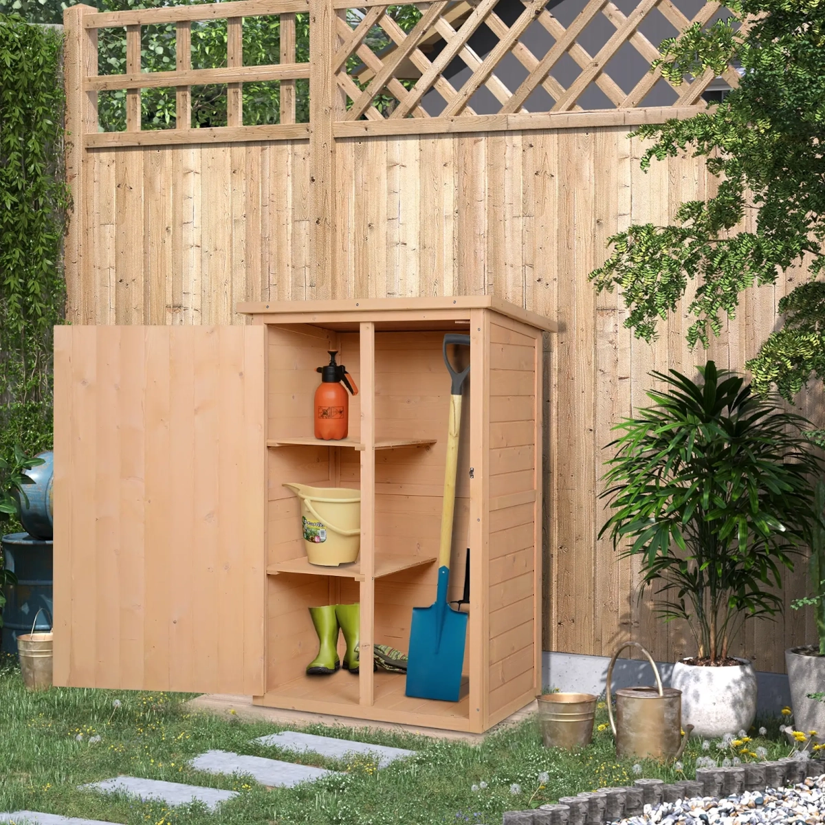 Outsunny abri de jardin en bois pour petits espaces
