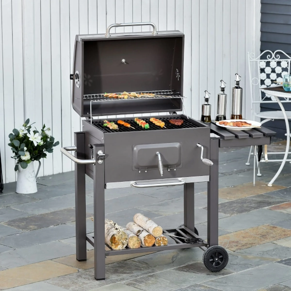 Chariot barbecue à charbon Outsunny
