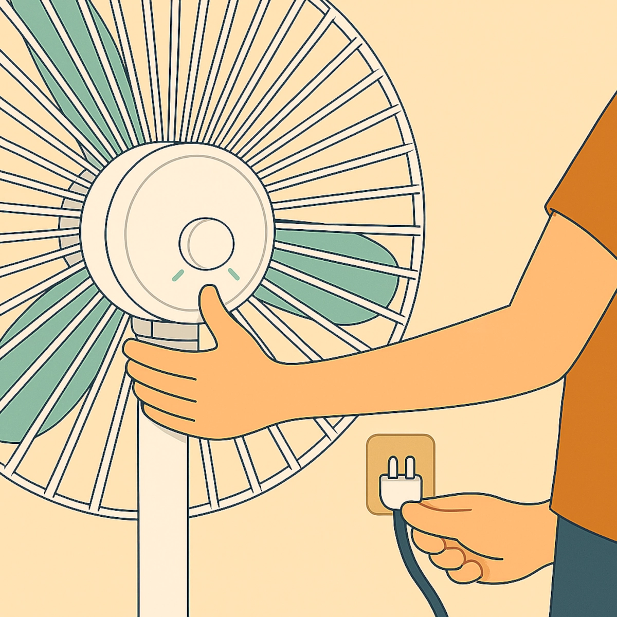 Débrancher le ventilateur de la prise murale avant le nettoyage.