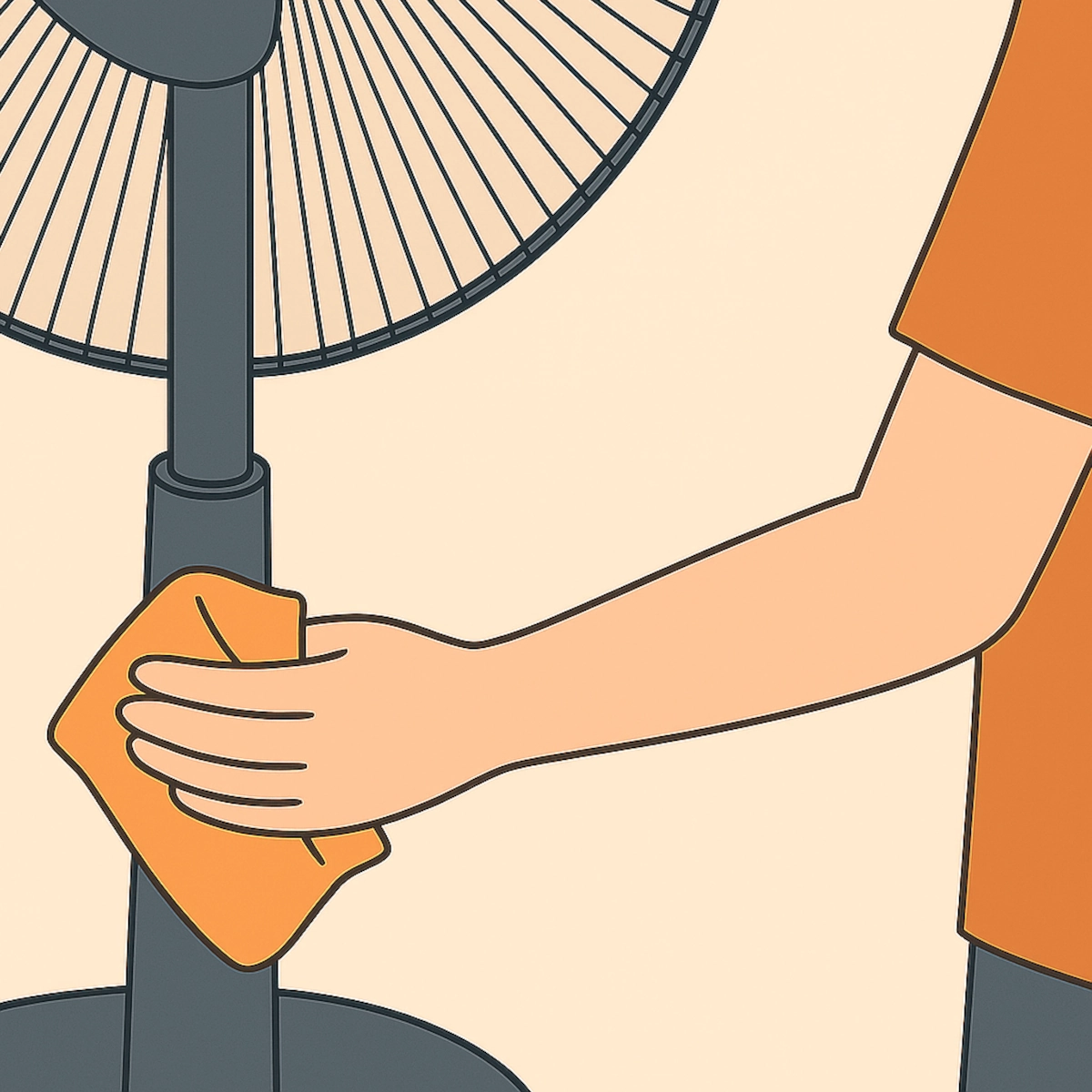 Nettoyage des grilles d'aération du moteur de ventilateur avec l'embout brosse de l'aspirateur.