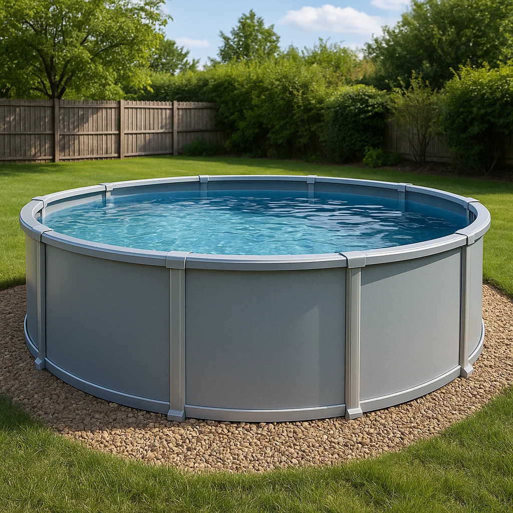 Piscine à cadre en aluminium robuste conçue pour une utilisation extérieure à long terme et une résistance à la corrosion.
