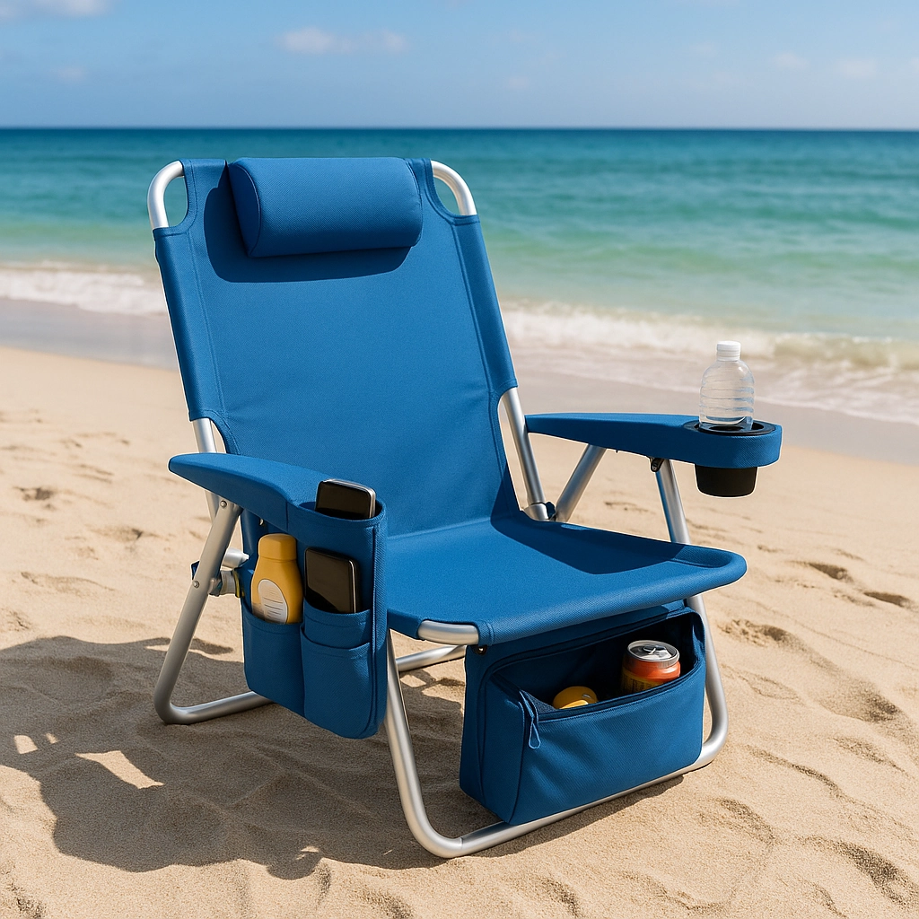 Bretelles De Chaise De Plage Réglables Uxcell - Bleu - Lot