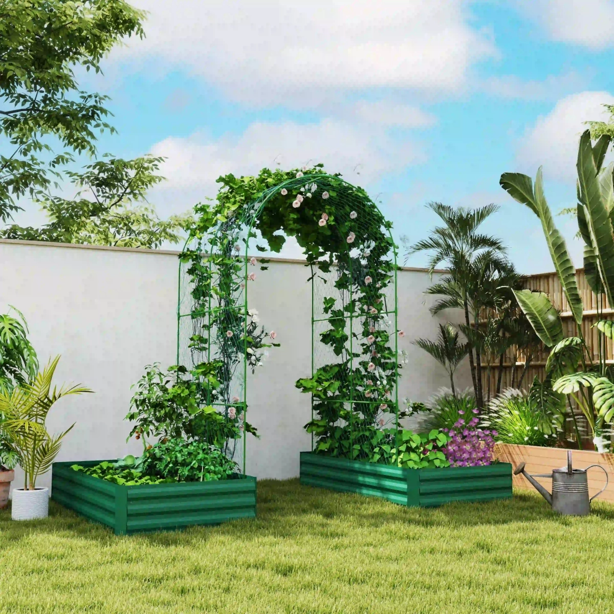 Planter des haricots biologiques dans des bacs surélevés