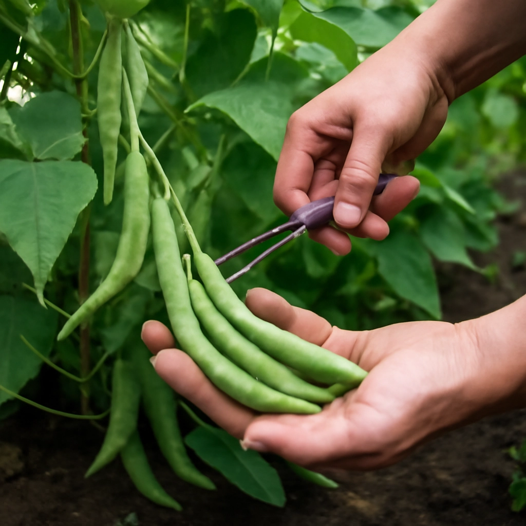 Récolter vos haricots biologiques