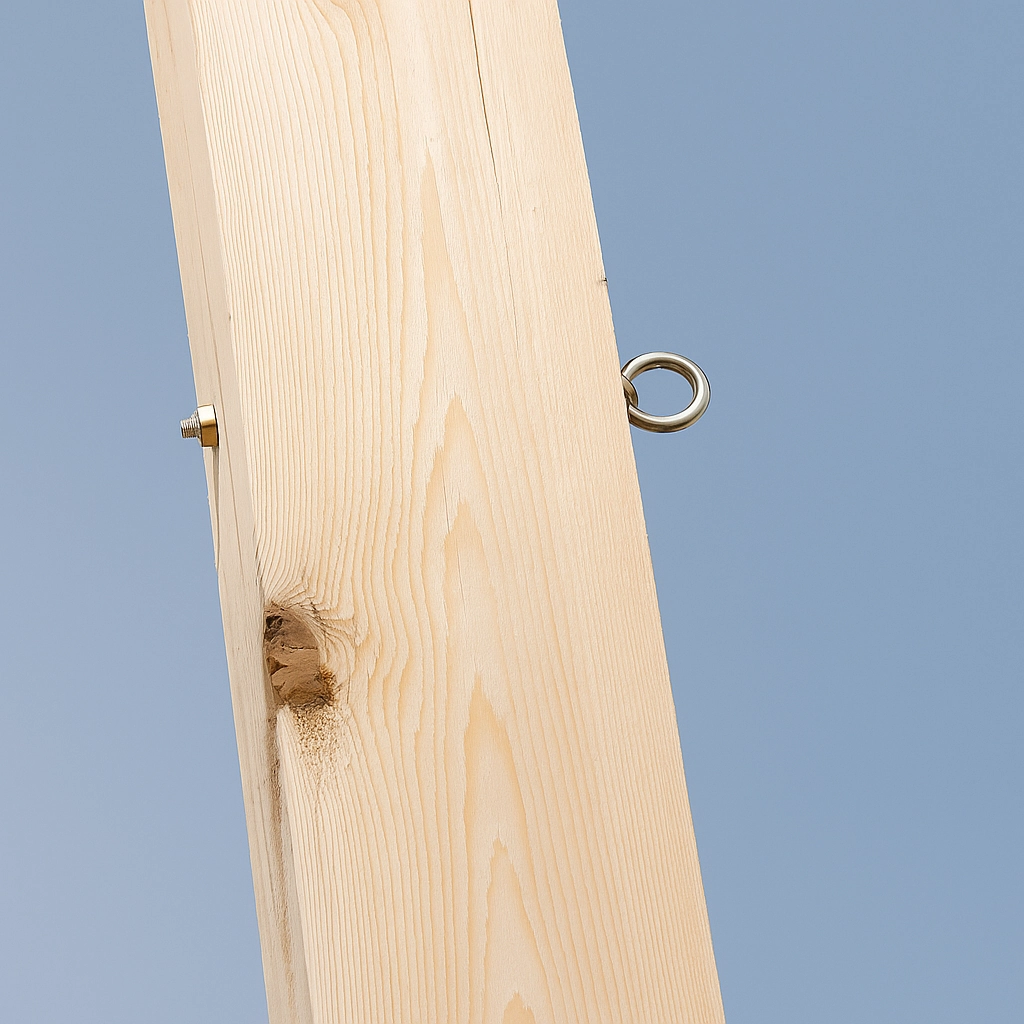 Installer du matériel robuste comme des boulons à œil et des œillets pour une fixation sécurisée de la voile d'ombrage.