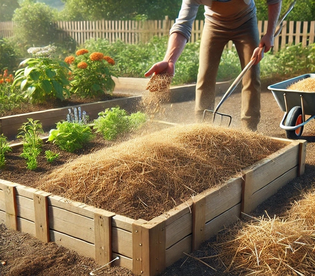 Paillage pour la rétention d’humidité et la lutte contre les mauvaises herbes