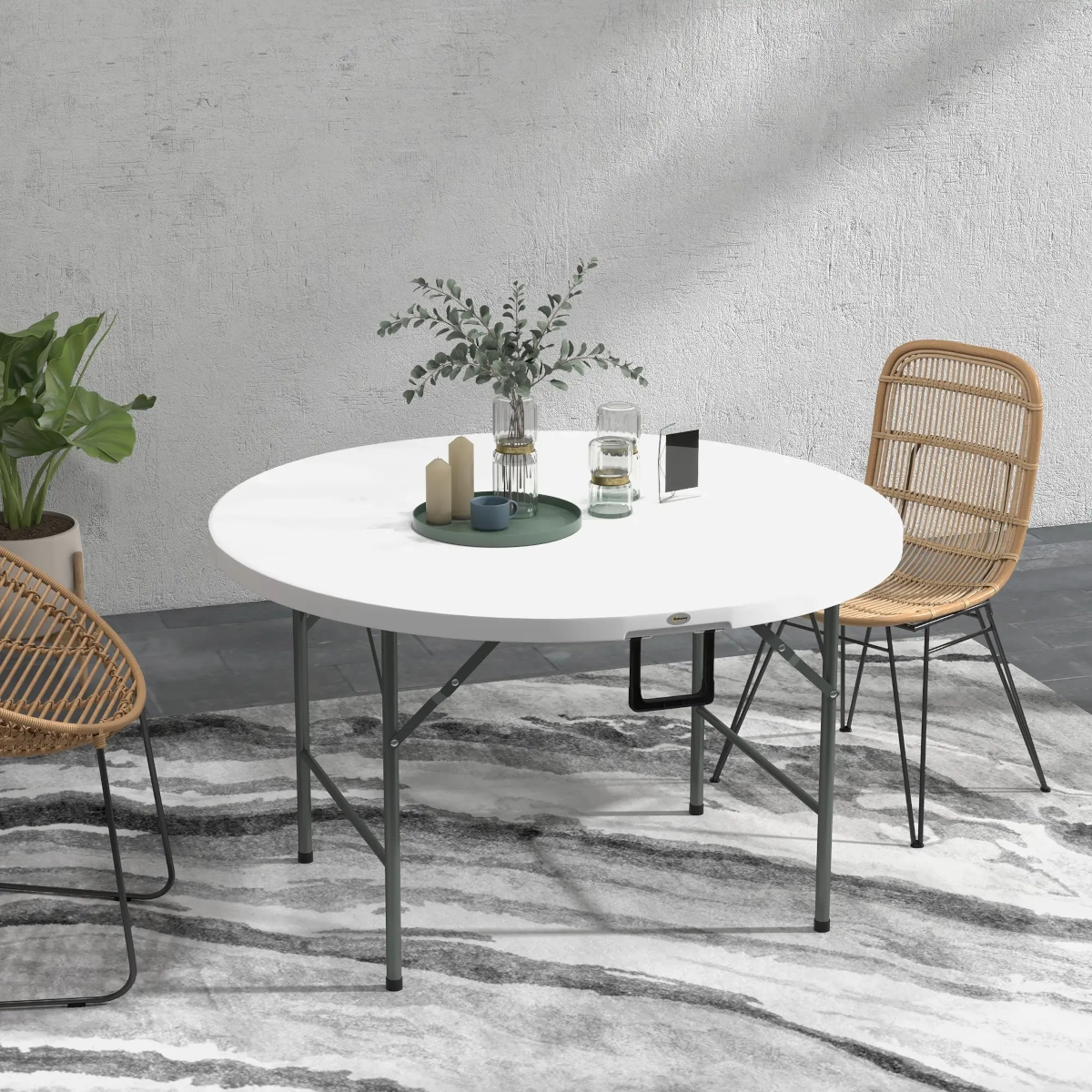 Table de patio pliante Outsunny de 48 po