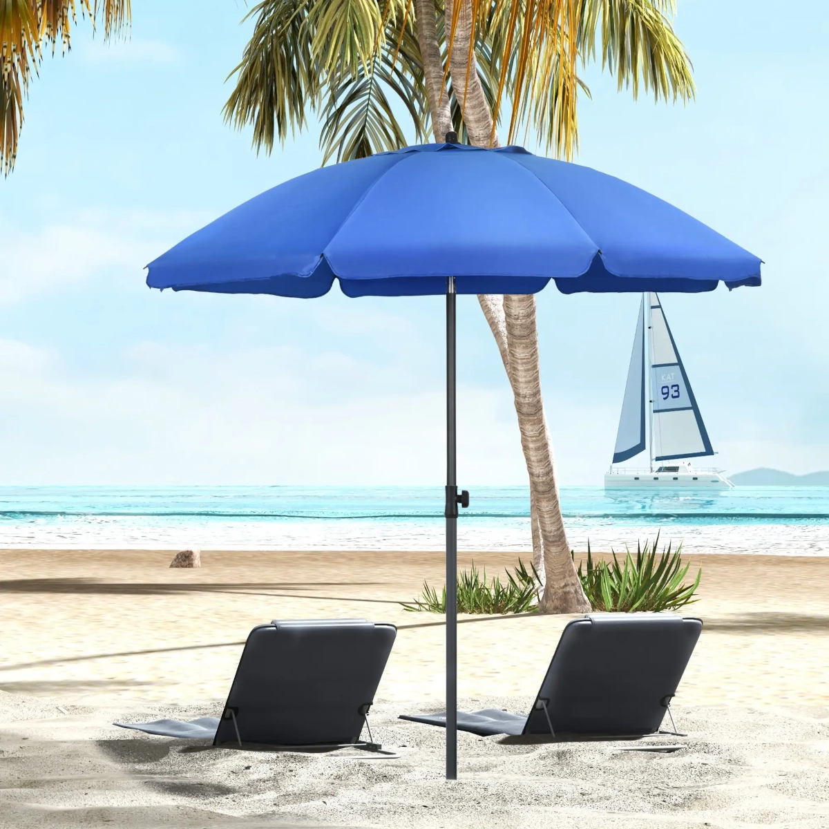 Parasol de plage Outsunny de 1,8 m