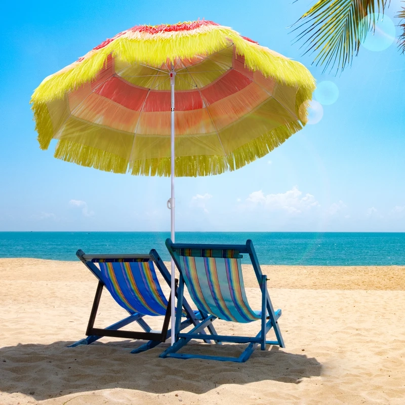 Parasol de plage inclinable et réglable Outsunny de 1,8 m