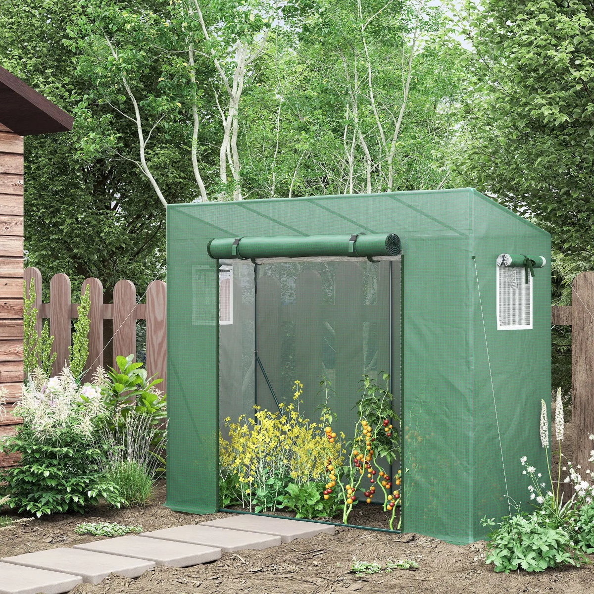 Serre de jardin piétonnable Outsunny avec structure en acier