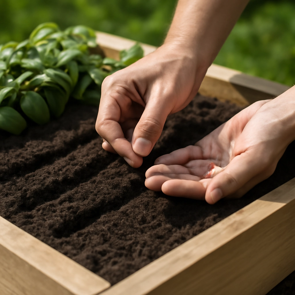 Semer les graines de basilic dans votre jardinière surélevée