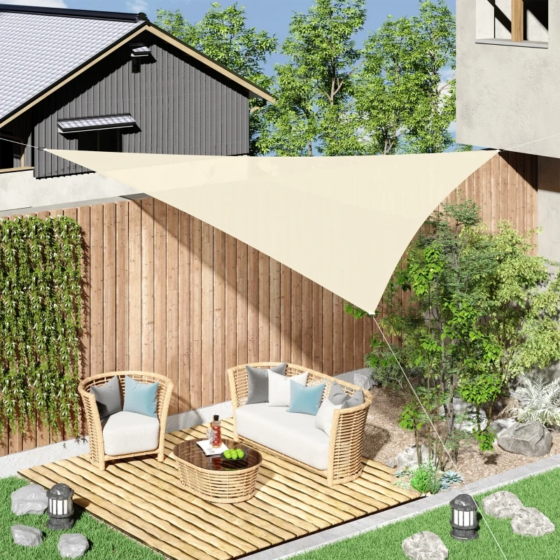 Voile d'ombrage solaire triangulaire 10′ x 10′ x 10′ pour extérieur