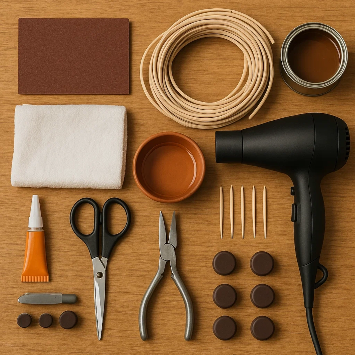 Outils et matériaux essentiels nécessaires pour réparer des meubles en rotin à la maison