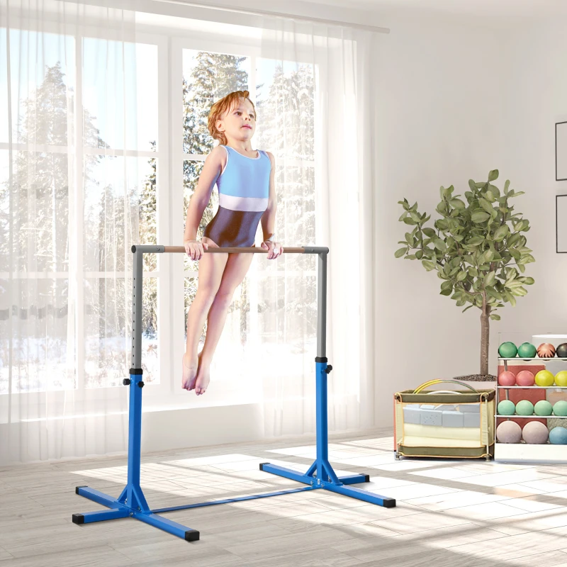 Barre De Gymnastique Enfant – Réglable En Hauteur (83–142 Cm), Pliable, Mobile – Charge Max 150 Kg – Pour 3–12 Ans